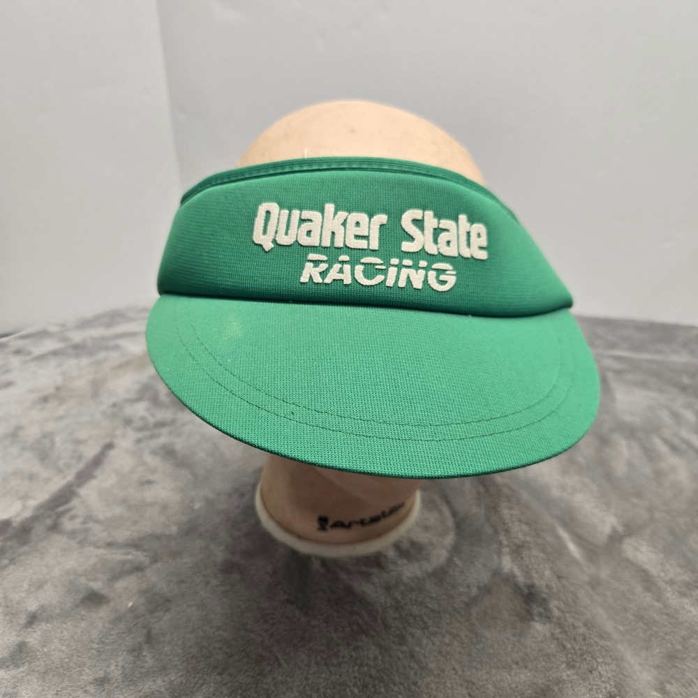 Vintage Quaker State Racing Visor Green King Sports Indianapolis Adjustable Hat